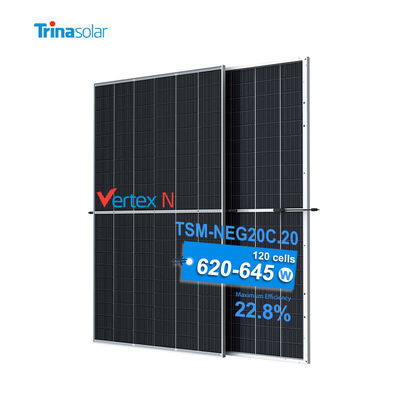 Modulo fotovoltaico Trina 620W 635W pannello solare monocristallino a doppio vetro per sistema di energia solare