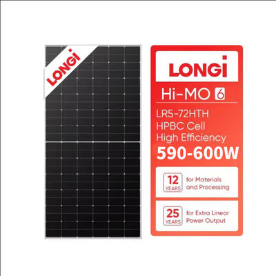 Kit cellulare a pannello solare mono vetro 585W LONGi Hi-MO 6 LR5-72HTH con efficienza del 23,2%