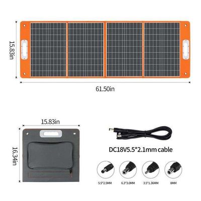 Kit di pannelli solari portatili da 100W con caricabatterie per telefono USB per campeggio