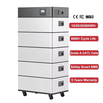 Sistema solare domestico a ioni di litio Lifepo4 51.2v stackabile modulare 6000 Times 208Ah Batteria di accumulo di energia