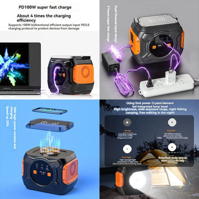Stazione di energia solare mobile all'aperto con uscita di 320W AC e accendino