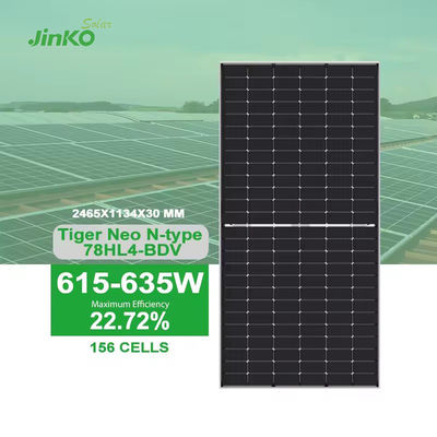 630w Jinko Solar Tiger Neo N-Type MBB 16BB TOPCON 78 Mezza cella Mono pannelli solari