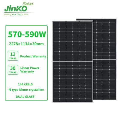 575W Jinko Tiger Neo pannelli solari bifacciali di tipo N 72HL4-BDV per sistema di energia solare