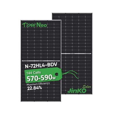 570W-590W Jinko Tiger Neo Bifacial Dual Class N-Type 72HL4-BDV Modulo fotovoltaico per pannelli solari