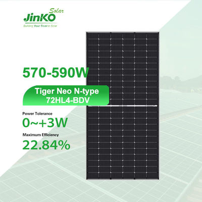 Pannello solare Jinko da 570 a 590 Watt Bifaciale Jinko Tiger Neo tipo N 72HL4-BDV per progetti