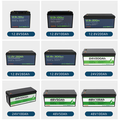 BMS ABS PC nero LiFePO4 batteria cilindrica per l'alimentazione domestica 12.8V