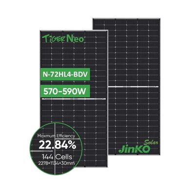 Jinko Solar 565-585W Tiger Neo Moduli fotovoltaici di tipo N con 144 celle e tolleranza di potenza