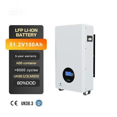 16S1P Sistema di accumulo di energia solare per uso domestico da 5 kWh a 30 kWh montato a parete con 6000 cicli di vita