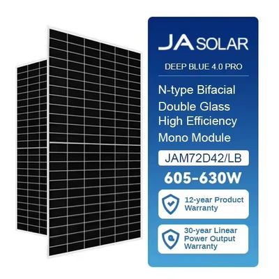 JA Solar Mono 605W 610Watt 615Watt 620W 625W 630W Half Cut N-Type Solar Panel Vendite 2023