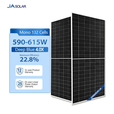 182mmx182mm Dimensione della cella tipo N 590W 595W 600W 605W 610W 615W Full Black Mono Solar Panel
