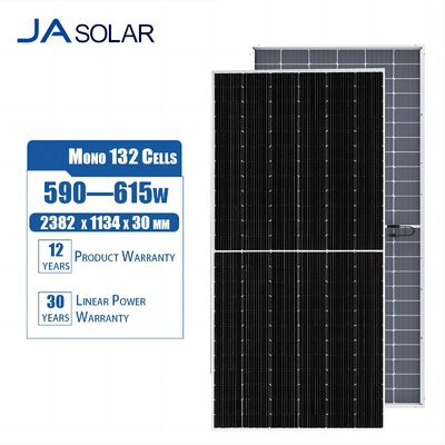 JA SOLAR Efficienza pannello solare bifacciale con tecnologia MBB a doppio vetro e a mezza cella