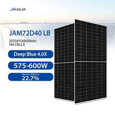 Fabbricazione a base di alluminio anodizzato 600W pannelli solari bifacciali JAsolari per il sistema on grid