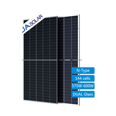 JA pannello solare blu profondo 575W 580W 585W 590W 595W 600W Bifaciale doppio vetro moduli fotovoltaici
