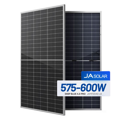 JA Solar 600W pannello solare bifiscale con doppio vetro da 2,0 mm e certificato IEC ISO TUV