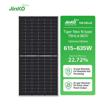 Jinko Tiger Neo 78HL4-BDV 620W 625W 630W 635W N Tipo Bifaciale pannello solare a doppio vetro