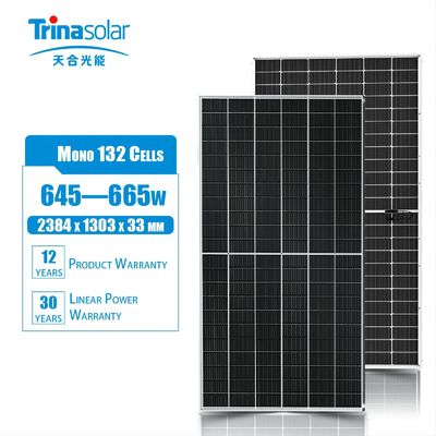 2384x1303x35mm Dimensioni del pannello Trina Vertice solare Monocristallino Domestico pannello solare 660W