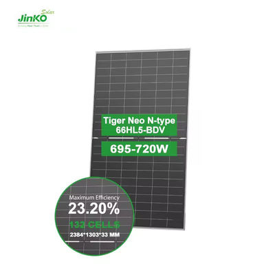 Pannello solare mono fotovoltaico a metà taglio 700w N Tipo HJT Tolleranza di potenza bifacciale 0- 3%