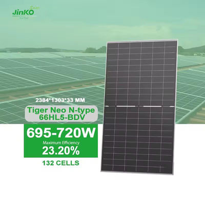 695W 700W 710W 715W 720 Watt pannello solare fotovoltaico bifacciale a doppio vetro con tolleranza di potenza del 0- 3%