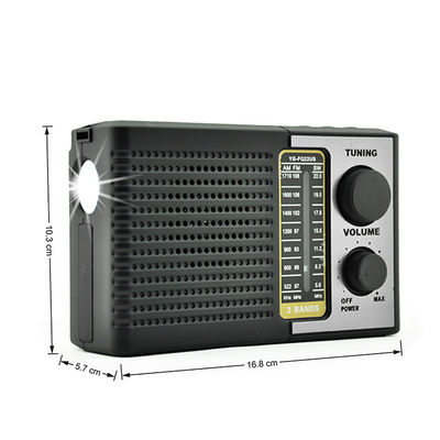 Home Fm Am Sw Radio portatile a energia solare 2W con altoparlante e luce a LED