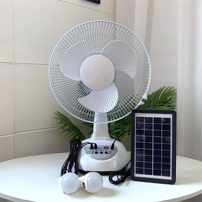 Popolare ventilatore solare da tavolo da 12 pollici con pannello e luce LED