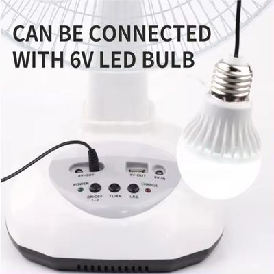 Popolare ventilatore solare da tavolo da 12 pollici con pannello e luce LED