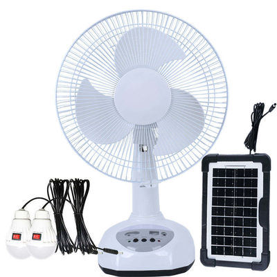 Popolare ventilatore solare da tavolo da 12 pollici con pannello e luce LED