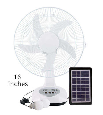 Popolare ventilatore solare da tavolo da 12 pollici con pannello e luce LED