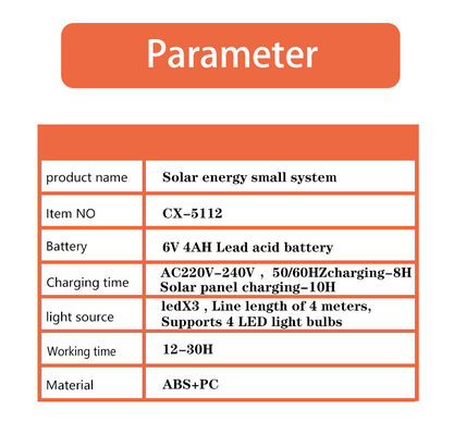Kit di illuminazione a batteria solare per attività all' aperto portatile con torcia / power bank