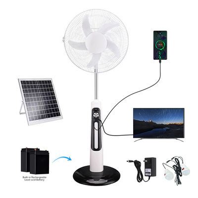 Ventilatore solare ricaricabile da 20W con illuminazione a LED 3 velocità Ventilatore solare a pavimento